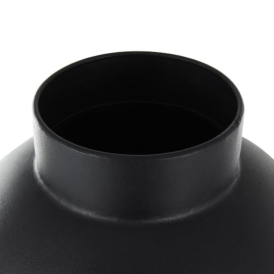Black Metal Vase with Narrow Opening